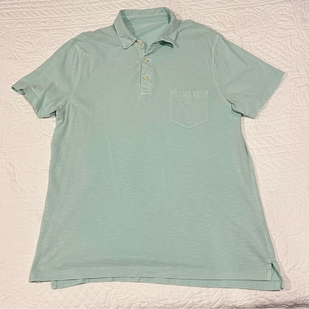 Men’s J Crew Pocket Polo Shirt XL Light Green